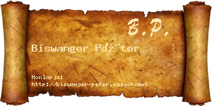 Biswanger Péter névjegykártya