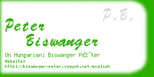 peter biswanger business card